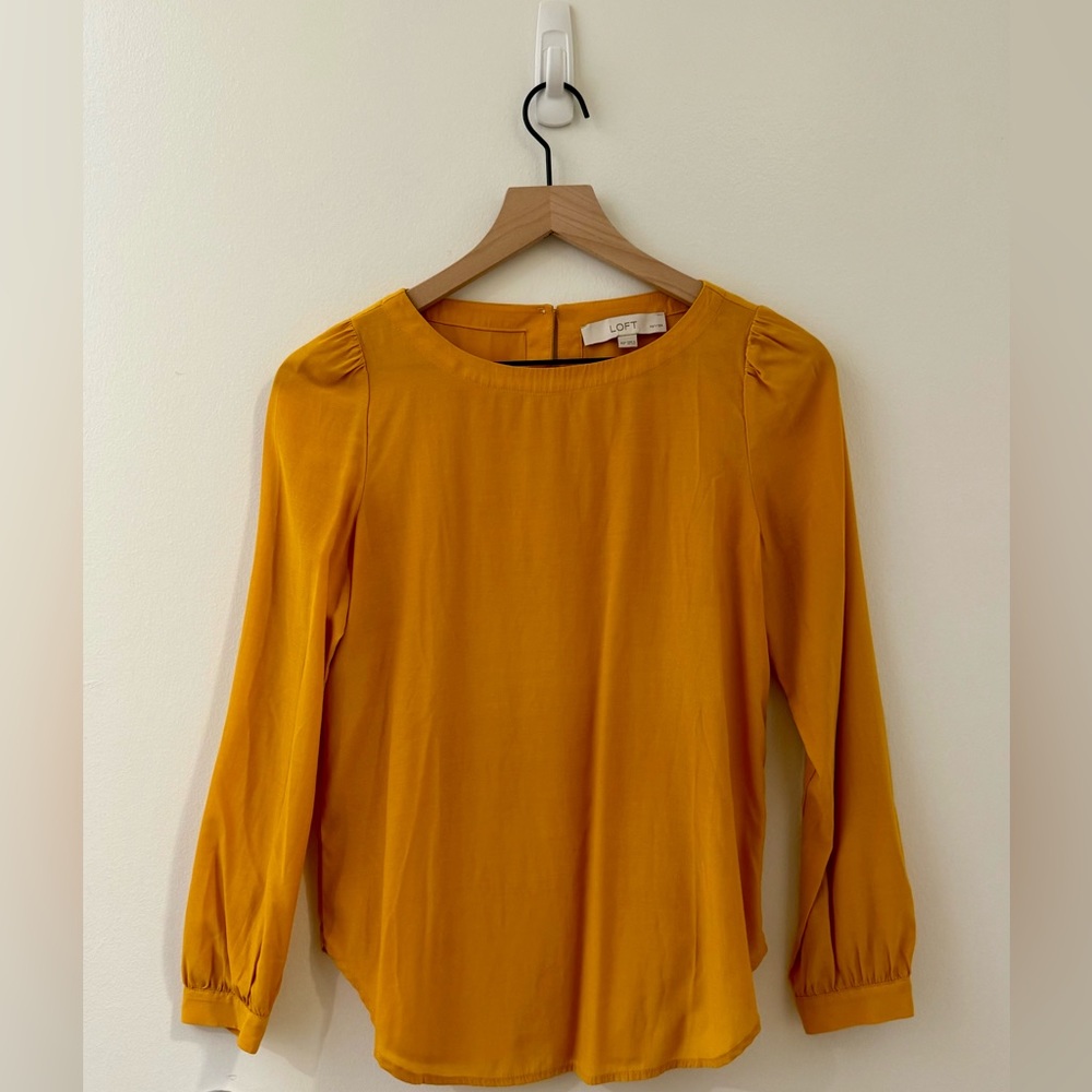 Petite Mustard Yellow long sleeve top